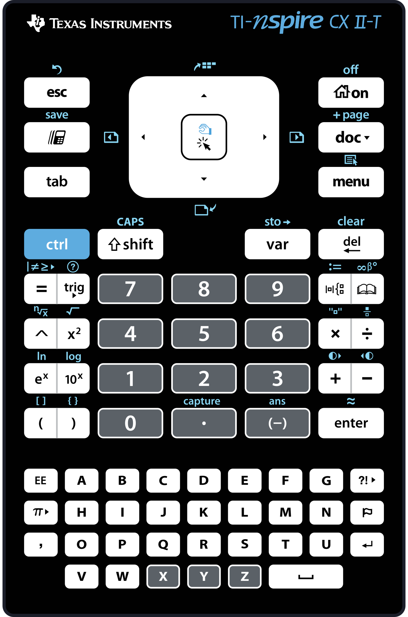 TI-Nspire CX II-T keypad