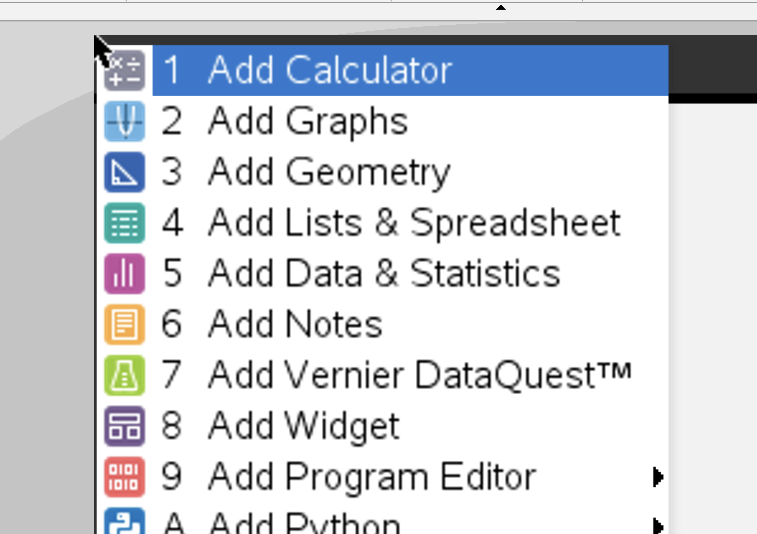 Add apps menu in Student Software